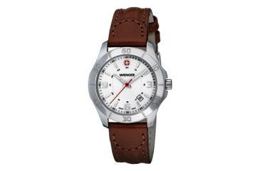 Image of Wenger Ladies Alpine Sport Watch w/ white dial brown Leather strap 70490