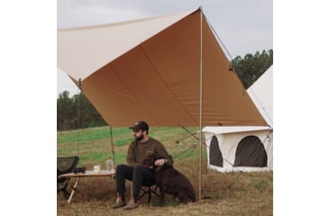 Image of White Duck Sunshade Tarp 330 w/ Poles, 13ft x 13ft/4 x 4 m, SS-4x4-WR