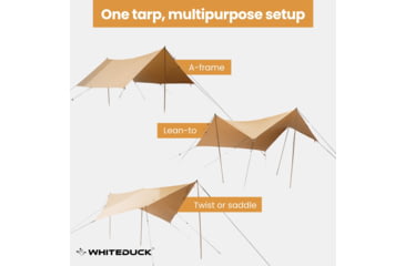 Image of White Duck Sunshade Tarp 330 w/ Poles, 13ft x 13ft/4 x 4 m, SS-4x4-WR