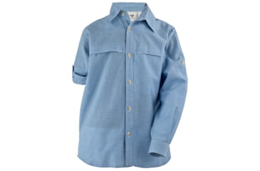 Image of White Sierra Cancun Shirt - Boy's-Dusk Blue-Large