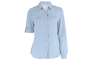 Image of White Sierra Canyon Crest Long Sleeve Shirt - Women's-Rain Mist-Small