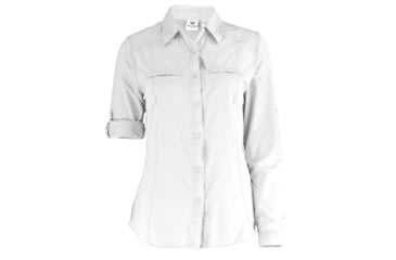 Image of White Sierra Canyon Crest Long Sleeve Shirt - Women's-White-X-Large