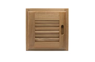 Image of Whitecap Teak Louvered Door &amp; Frame - Right Hand - 12" x 12" 50660
