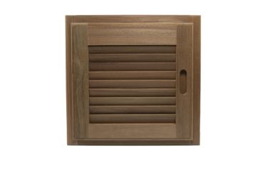 Image of Whitecap Teak Louvered Door &amp; Frame - Right Hand - 15" x 15" 50664