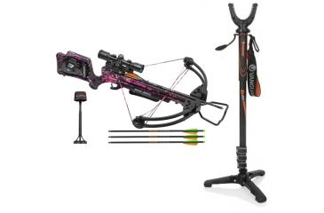 Image of Wicked Ridge Lady Ranger Crossbow Package w/ACU-52,3x Multi-Line Scope, 3 Carbon 18 in Arrows, Quiver,150lb Draw Weight, Muddy Girl Camo, WR15025-9536 W/ Vanguard Veo Shooting Stick