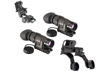 Image of Wilcox G11 Night Vision Goggle Mount, TRYBE Optics PVS-14 GEN 3 Green Phosphor Night Vision Monocular, Min 1600 FOM, 64-72 lp/mm, Regular, and TRYBE Optics PVS-14 Dual Bridge Mounting System