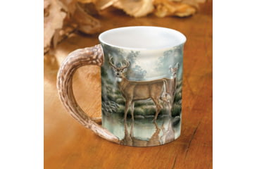 Image of Wild Wings Sculpted Mug Tranquil Waters Whitetail Deer, Tan, 8955712365