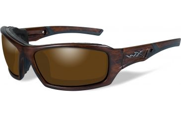 Image of Wiley X Echo Sunglasses,Matte Layered Tortoise Frame,Polarized Amber Lens WXCCECH07