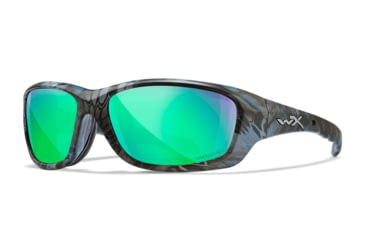 Image of Wiley X Performance Gravity Captivate Pol Sunglasses, Kryptek Neptune Frame, Green Mirror Lens, CCGRA12