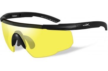 Image of Wiley X Saber Advanced Sunglasses - Matte Black Frame w/ Pale Yellow Lens 300, EDEMO1