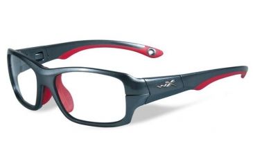Image of Wiley X Youth Force Fierce Sunglasses,Dark Silver/Red,Clear Lens YFFIE02