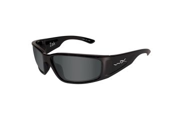 Image of Wiley X Zak Sunglasses - Polarized Smoke Grey Lens / Gloss Black Frame ACZAK04