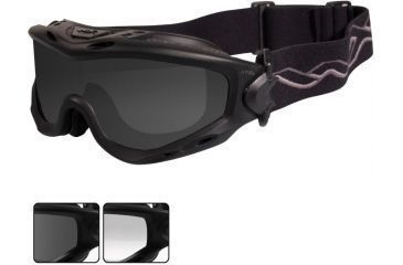 Image of Wiley X Spear Goggles - Smoke Gray + Clear Lenses w/ Matte Black Frame Sp29b