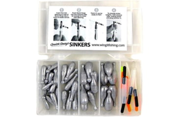 Image of Wing-It 50 Pc Standard Kit. Dimensions :6inX3in.Contains 81/4,83/8 8 1/2, 83/4,61. oz Sinkers &amp; 12 Connectors, WQS50PCSTDKIT