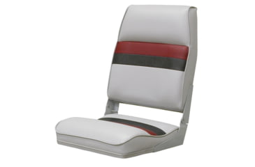 Image of Wise Deluxe High Back Boat Seat /Charcoal/Red, Grey, 8WD434LS-1012