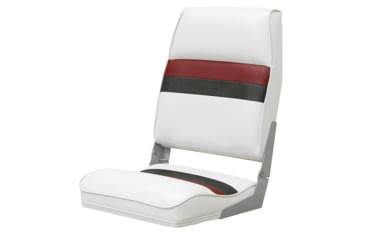 Image of Wise Deluxe High Back Boat Seat /Charcoal/Red, White, 8WD434LS-1009