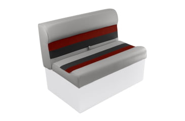 Image of Wise Deluxe Pontoon 36in Pontoon Bench Seat, Grey/Red/Charcoal, Large, 8WD100-1012