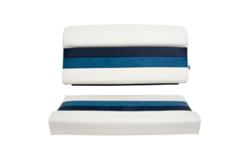 Image of Wise Deluxe Pontoon 36in Pontoon Bench Seat, White/Navy/Blue, Large, 8WD100-1008
