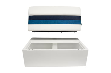 Image of Wise Deluxe Pontoon 36in Pontoon Bench Seat, White/Navy/Blue, Large, 8WD100-1008