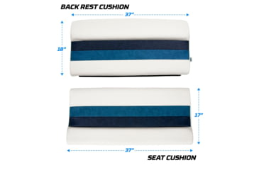 Image of Wise Deluxe Pontoon 36in Pontoon Bench Seat, White/Navy/Blue, Large, 8WD100-1008