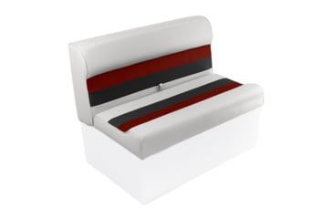 Image of Wise Deluxe Pontoon 36in Pontoon Bench Seat, White/Red/Charcoal, Large, 8WD100-1009