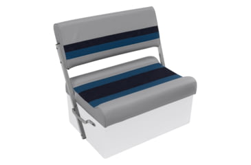 Image of USED Wise Deluxe Pontoon Flip-Flop Seat Cushions Only, Grey/Navy/Blue, Large, 8WD125FF-1011, EDEMO1