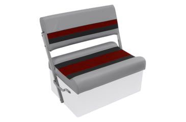 Image of Wise Deluxe Pontoon Flip-Flop Seat, Grey/Red/Charcoal, Large, 8WD125FF-1012