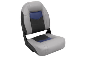 Image of Wise Pro-Angler Folding Boat Seat, Marble Grey/Blueberry Ss/Charcoal, Medium, 3304-1880