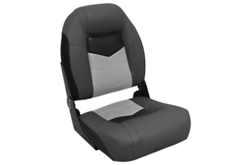 Image of Wise Pro-Angler Folding Boat Seat, Charcoal/Black/Marble Grey, Medium, 3304-860