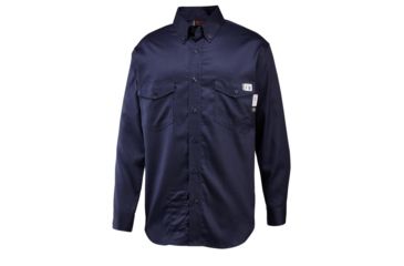 Image of Wolverine FR Twill Long Sleeve Shirt - Mens, Navy, Small, W1203320-417-S