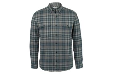 Image of Wolverine Glacier Long Sleeve Flannel Shirt - Men's, Slate Blue Pld, Medium W1205850-446-M