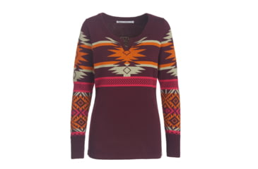 Image of Woolrich Avalanche Split Neck Sweater - Women's, Wine Multi, XS, 13590-WNM-XS-R