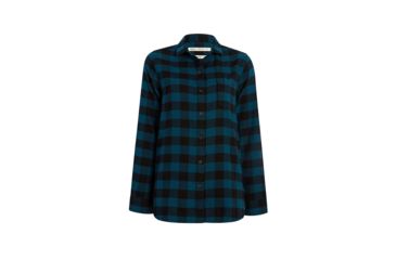 Image of Woolrich Eco Rich Pemberton Boyfriend Tunic Flannel Shirt - Womens, Forest Blue, Large, 2211-FORESTBLUE-L