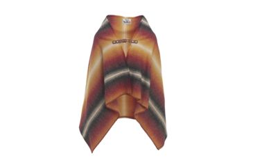 Image of Woolrich Fireside II Wool Blanket Poncho,35x70in, Black Stripe 92019-BCS - BLACK STRIPE-DEMO