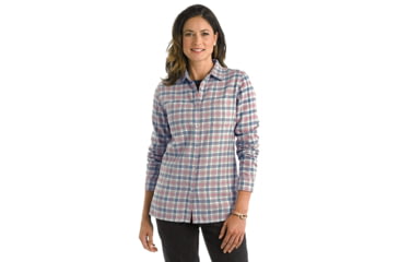 Image of Woolrich Pemberton Shirt - Women's-Blue Haze Tartan-Small