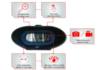 Image of X-Vision Hands Free Deluxe Sniper Digital Nightvision Binocular, Black, XANB50