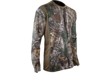 Image of XGO Men's Phase 1 Long Sleeve Crew w/Panels, Real Tree Ap Xtra, 2XL, 1G11APQP-2XL-92