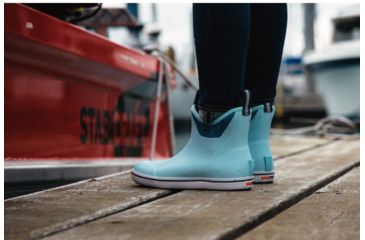 Image of Xtratuf 6 in Salmon Sisters Ankle Deck Boots - Women's, Light Blue, 10, 22592-BLU-100