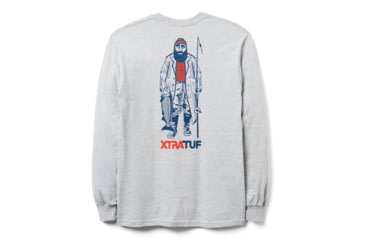 Image of Xtratuf Long Sleeve Marty the Fisherman Tee - Men's, Grey- Red/blue INK, LRG, XALS-101-GRY-LRG