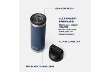 Image of Yeti Rambler 18 oz Water Bottle with Chug Cap - MLB St. Louis Cardinals, Navy, 28100006787