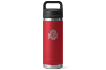 Image of Yeti Rambler 18 oz Water Bottle with Chug Cap - NCAA Ohio State, Rescue Red, 28100006847