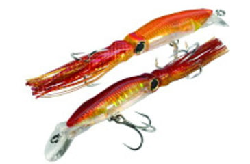 Image of Yo-Zuri 3D Squirt Hardbait Squid, 7 1/2in, 1 1/2 oz Squid Tail, Gold Red, Floating, R1166CPGR