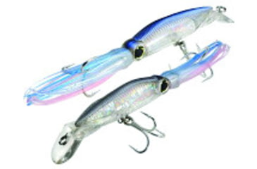 Image of Yo-Zuri 3D Squirt Hardbait Squid, 7 1/2in, 1 1/2 oz Squid Tail, Pearl Blue, Floating, R1166CPPB