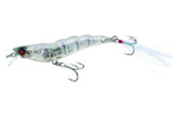 Image of Yo-Zuri Crystal 3D Shrimp Mylar Tinsel Tail, 2 3/4in, 1/4 oz Ghost Shrimp, Sinking, R1161HGS