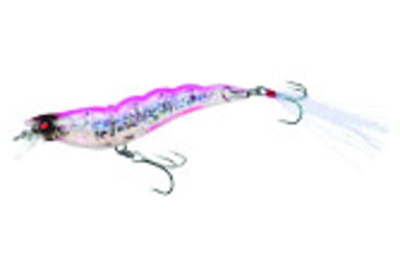 Image of Yo-Zuri Crystal 3D Shrimp Mylar Tinsel Tail, 2 3/4in, 1/4 oz Hot Pink, Sinking, R1161HP