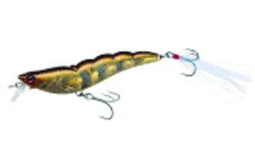 Image of Yo-Zuri Crystal 3D Shrimp Mylar Tinsel Tail, 2 3/4in, 1/4 oz New Penny Gold Flake, Sinking, R1161NPGF