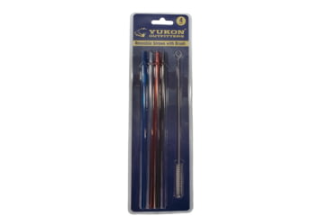 Image of Yukon Outfitters 4 Reusable Straws w/Cleaning Brush Set, Red, MGTSS4-R