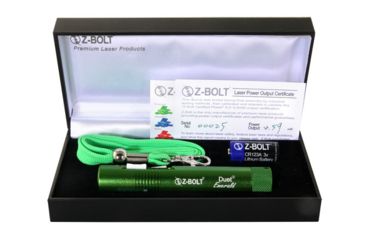 Image of Z-Bolt D-5-G Duet Emerald Blue Pointer, Tru Green Laser, Dual Switch, FDA Class 3A, Green, Small, D-5-G