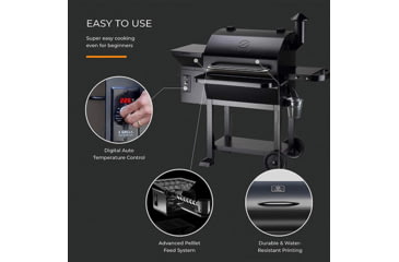 Image of Z Grills ZPG-550B2 Wood Pellet Grill &amp; Smoker, Black, Medium, ZPG-550B2