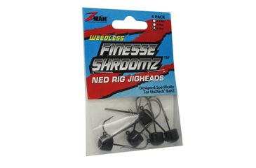 Image of Z-man ShroomZ Weedless Finesse Jig, 1/5oz, Black, FJHW15-02PK5